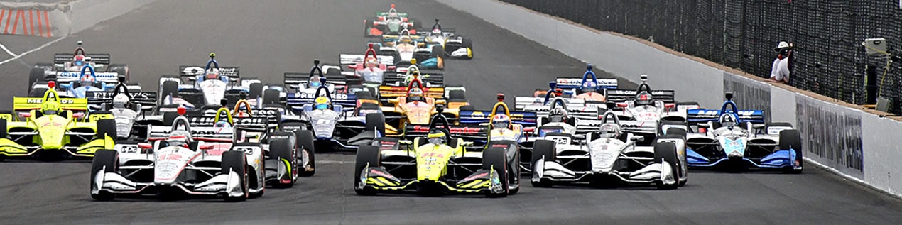 indy cars racing to through the start line Greensboro